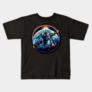 Soyuz in Orbit - Earth and Stars Kids T-Shirt